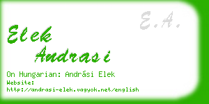 elek andrasi business card